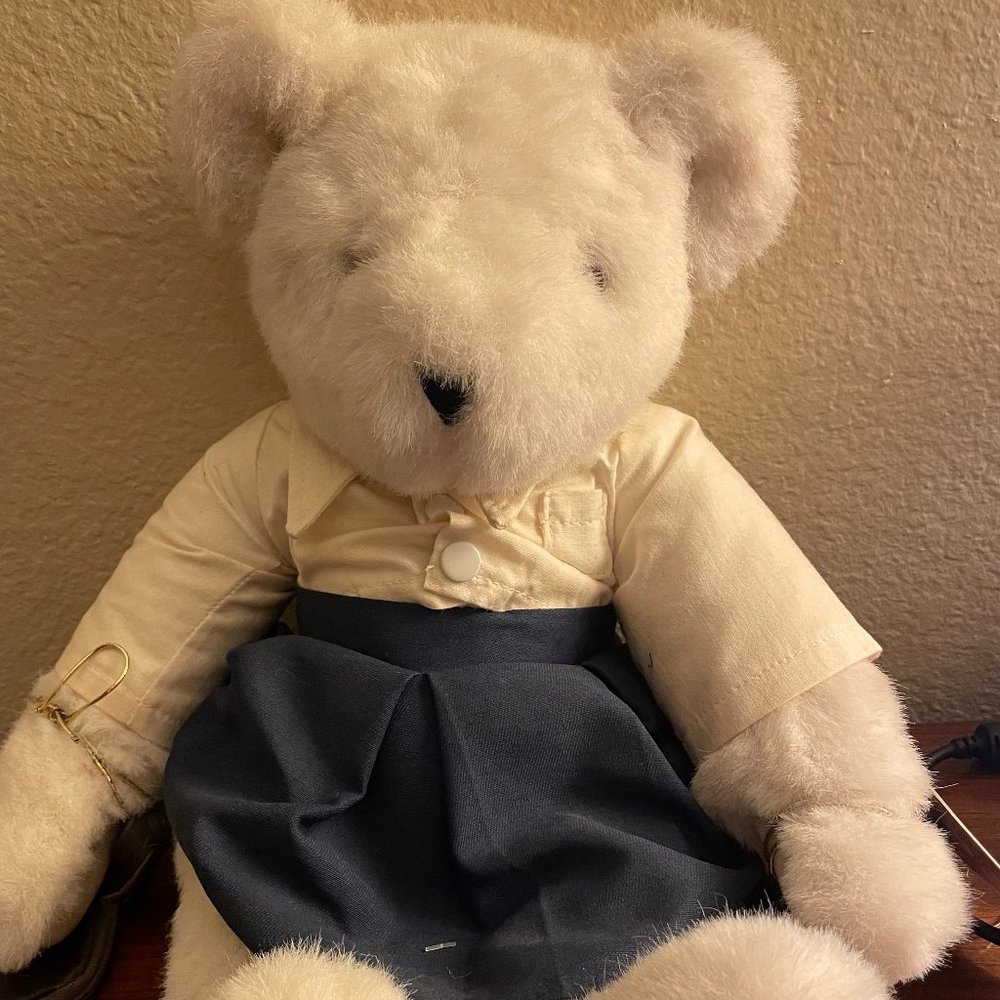 Vintage 1992 White Vermont Teddy Bear